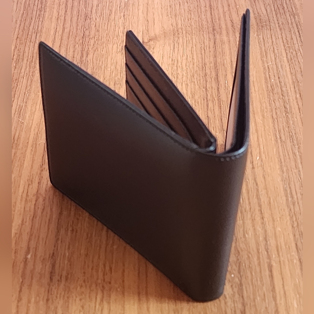 New 100% Auth Montblanc  Meisterstuck Leather Wallet 6 CC 2 View Pockets Black - Picture 4 of 10